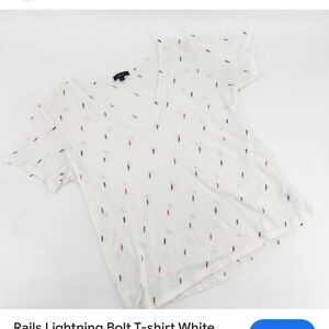 Rails Lightning Bolt T-shirt White V neck
